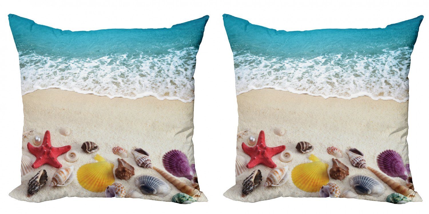 Abakuhaus (2 auf Accent Digitaldruck, Sea Doppelseitiger Strand Stück), Kissenbezüge Modern Shells Sandküste