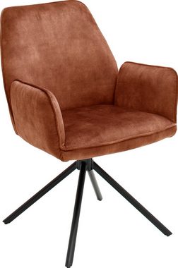 MCA furniture Esszimmerstuhl Ottawa mit Armlehne (Set, 2 St), Vintage Veloursoptik mit Keder, Stuhl belastbar bis 120 Kg