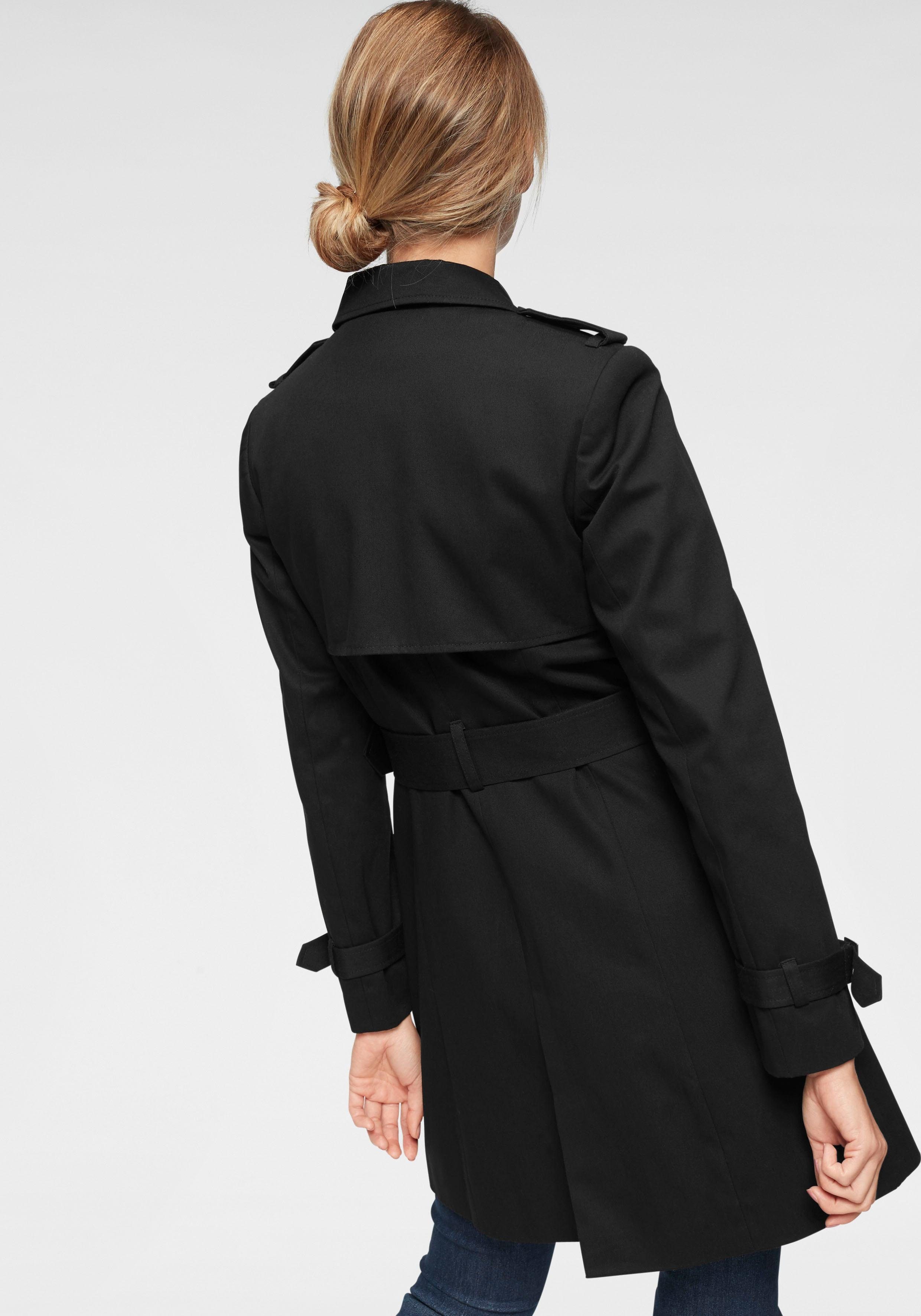 Aniston CASUAL Trenchcoat schwarz Gürtel zum mit Regulieren