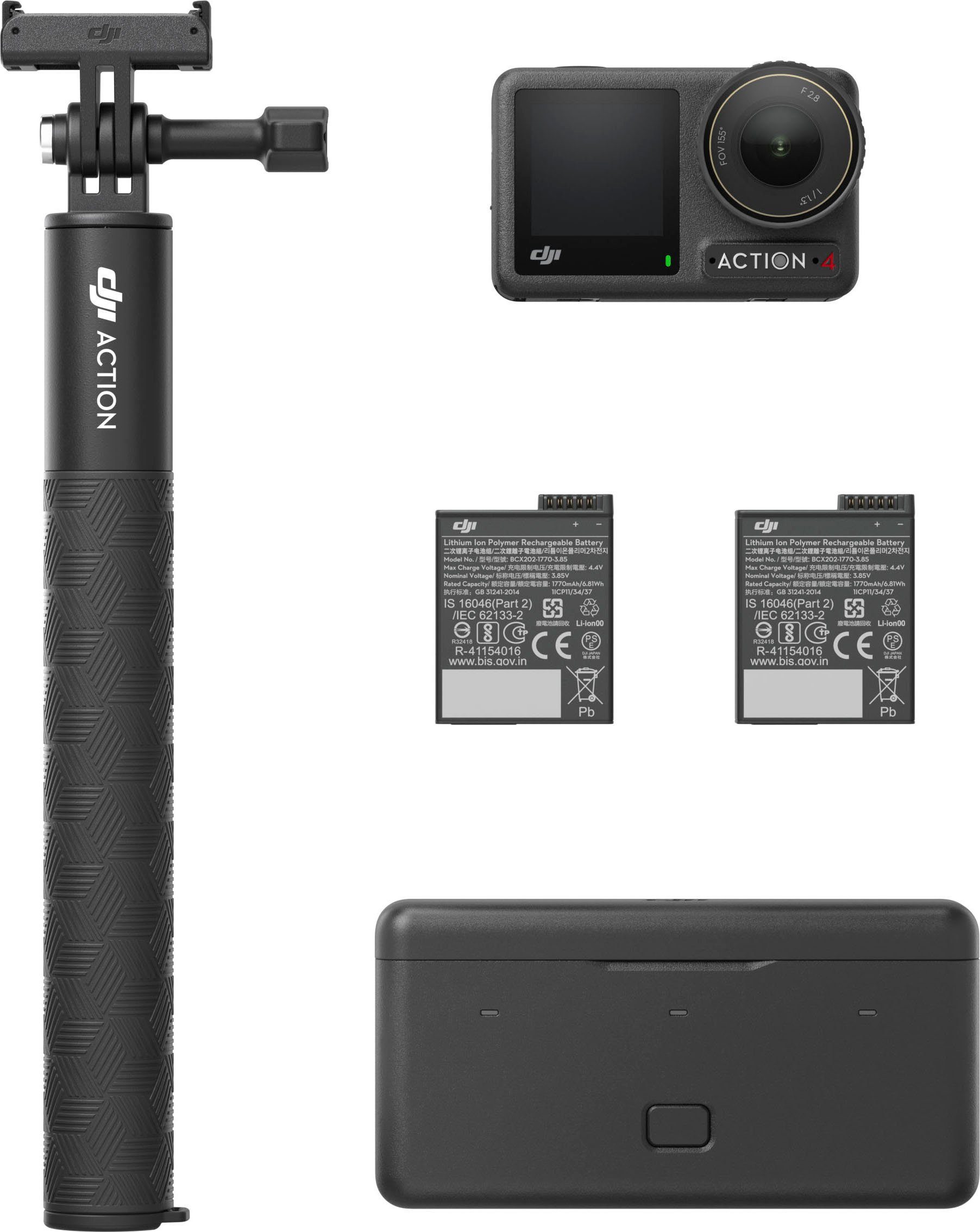Osmo (4K Standard Combo Bluetooth, HD, Ultra WLAN Action DJI 4 (Wi-Fi) Camcorder