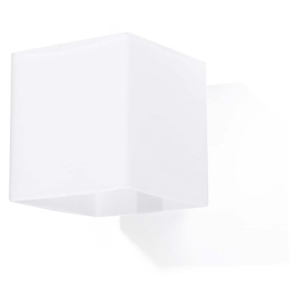 etc-shop Wandleuchte, Leuchtmittel nicht inklusive, Wandleuchte Wandlampe Glas Weiß UP & DOWN H 12 cm Wohnzimmer Esszimmer