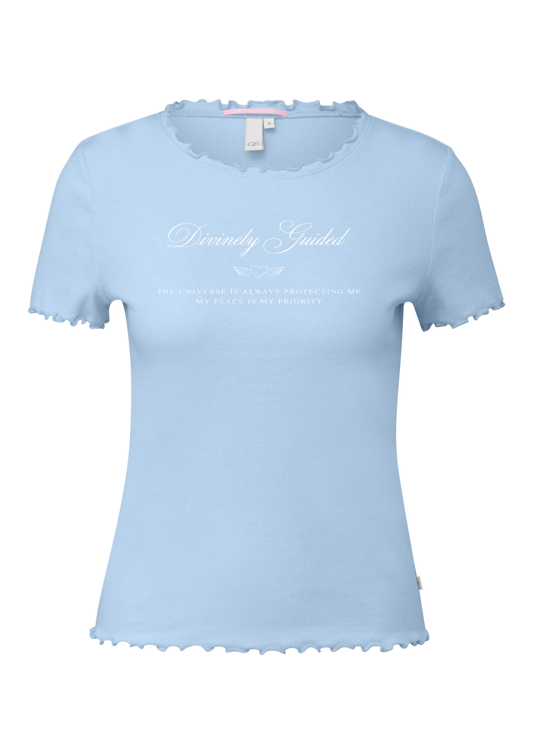 QS Kurzarmshirt T-Shirt Rippshirt günstig online kaufen