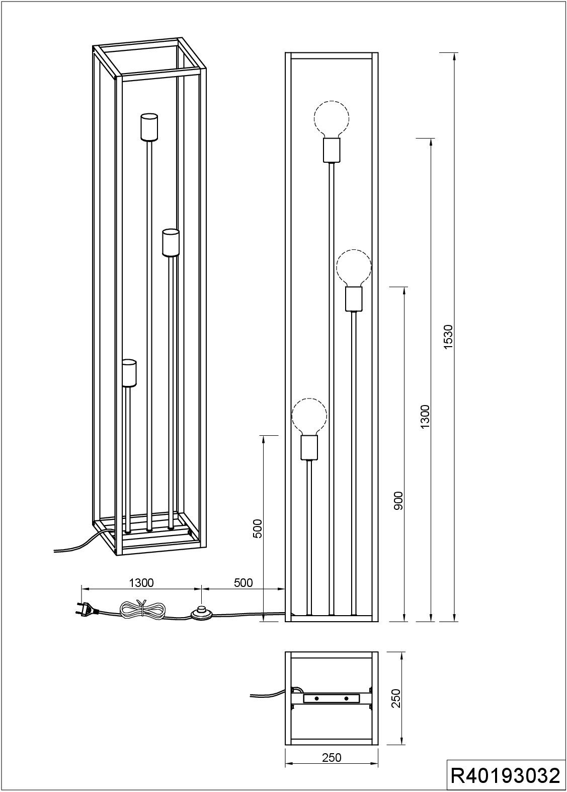 Leuchtmittel, Leuchten cm, 153 Ein-/Ausschalter, Stehlampe Messing Fussschalter, Tülle ohne Höhe abgesetzt in VITO, TRIO