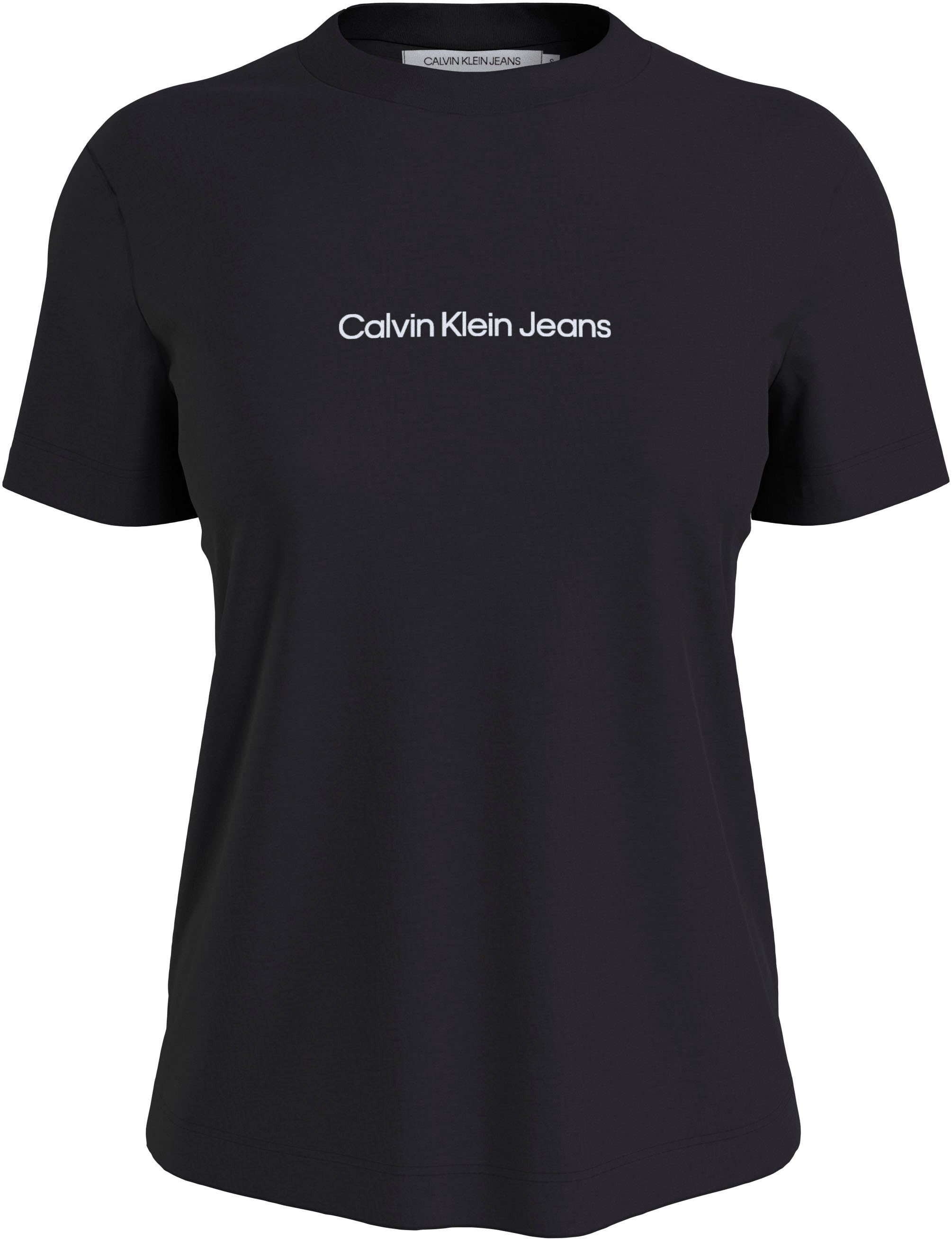 T-Shirt INSTITUTIONAL Ck Calvin Black Klein Jeans TEE STRAIGHT mit Markenlabel