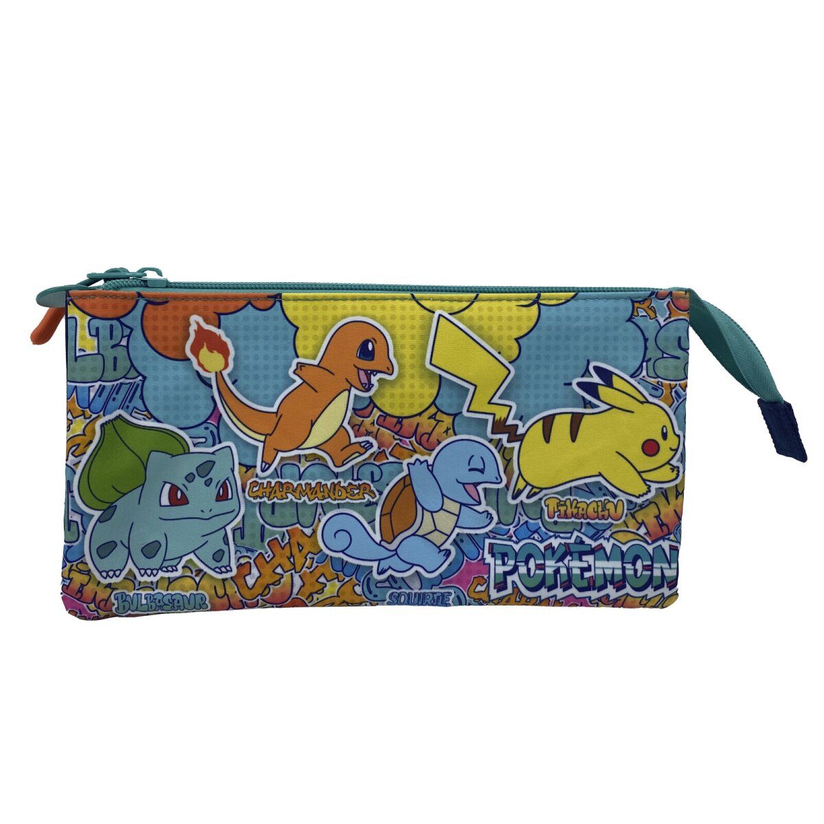 POKÉMON Federmäppchen Pokémon Dreifach Federmäppchen 3 Fächer Federmappe mit Reißverschluss