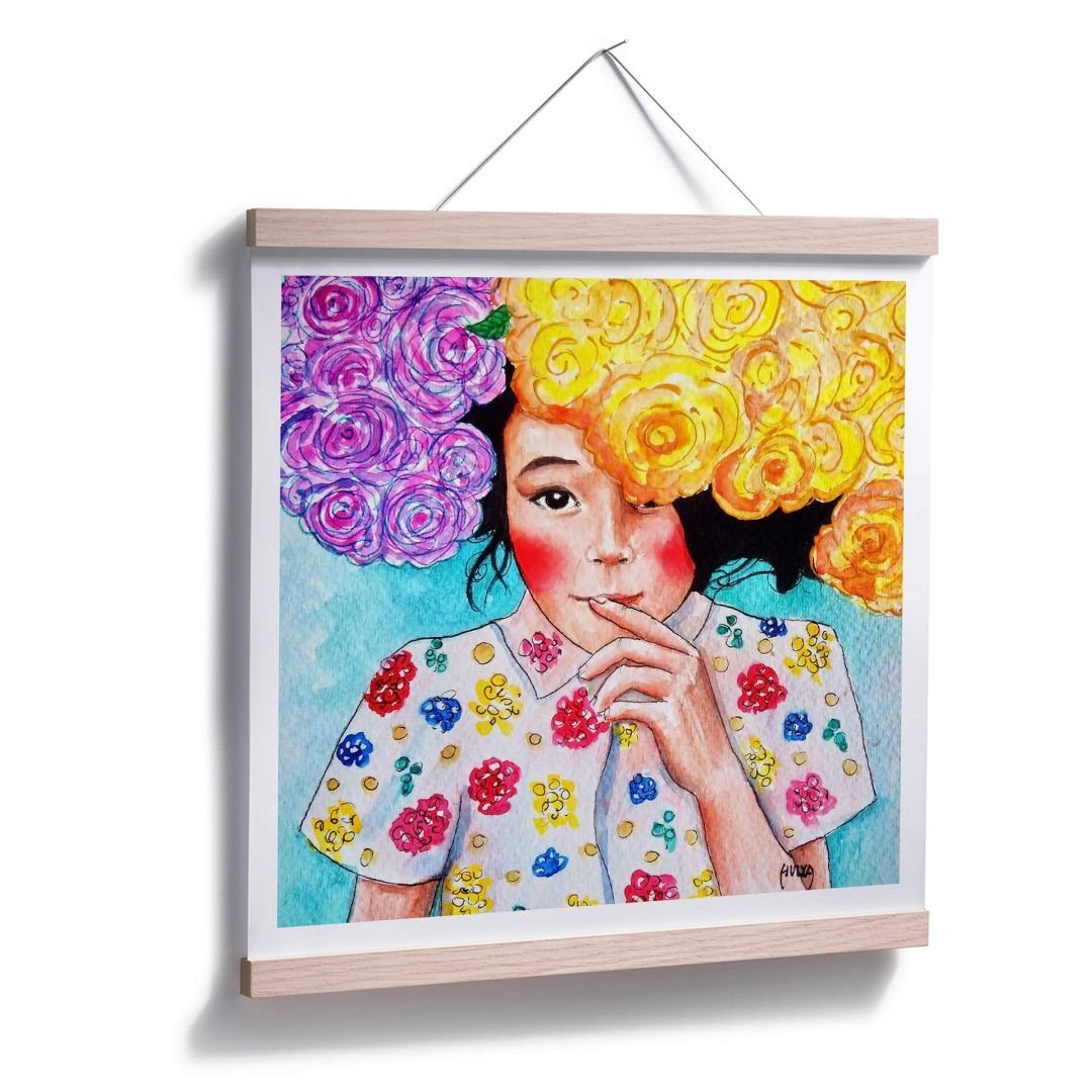 K&L Wall Art Poster Poster Hülya kraftvolles Gemälde Affirmationen sinnliches Carla, Wohnzimmer Wandbild modern