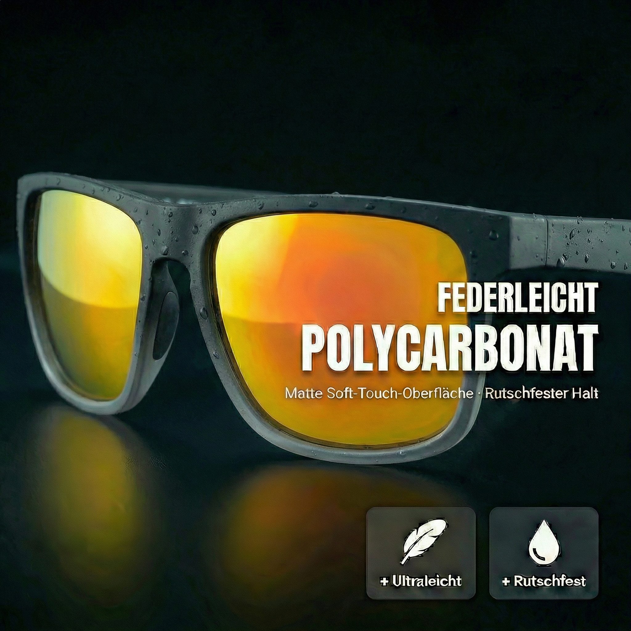 Zite Sportbrille Polarisationsbrille Basulo verspiegelt kratzfest mit Hardcase-Etui