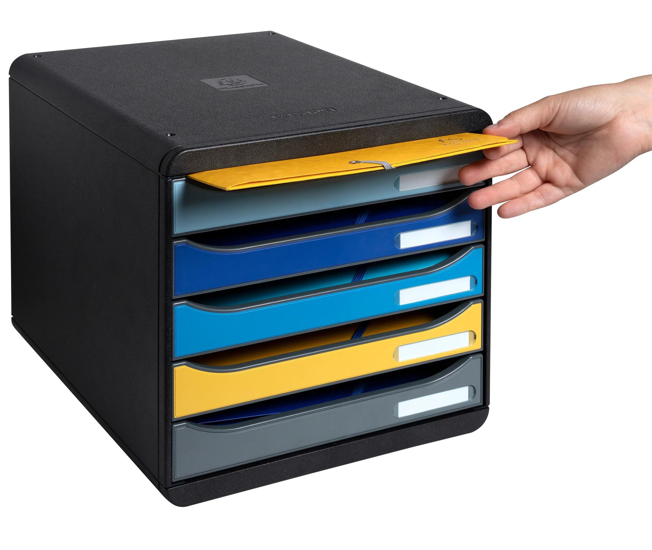 EXACOMPTA Schubladenbox Schubladenbox Big Box Plus 5 offene Schubladen sortiert 3094202D, Boxen stappelbar