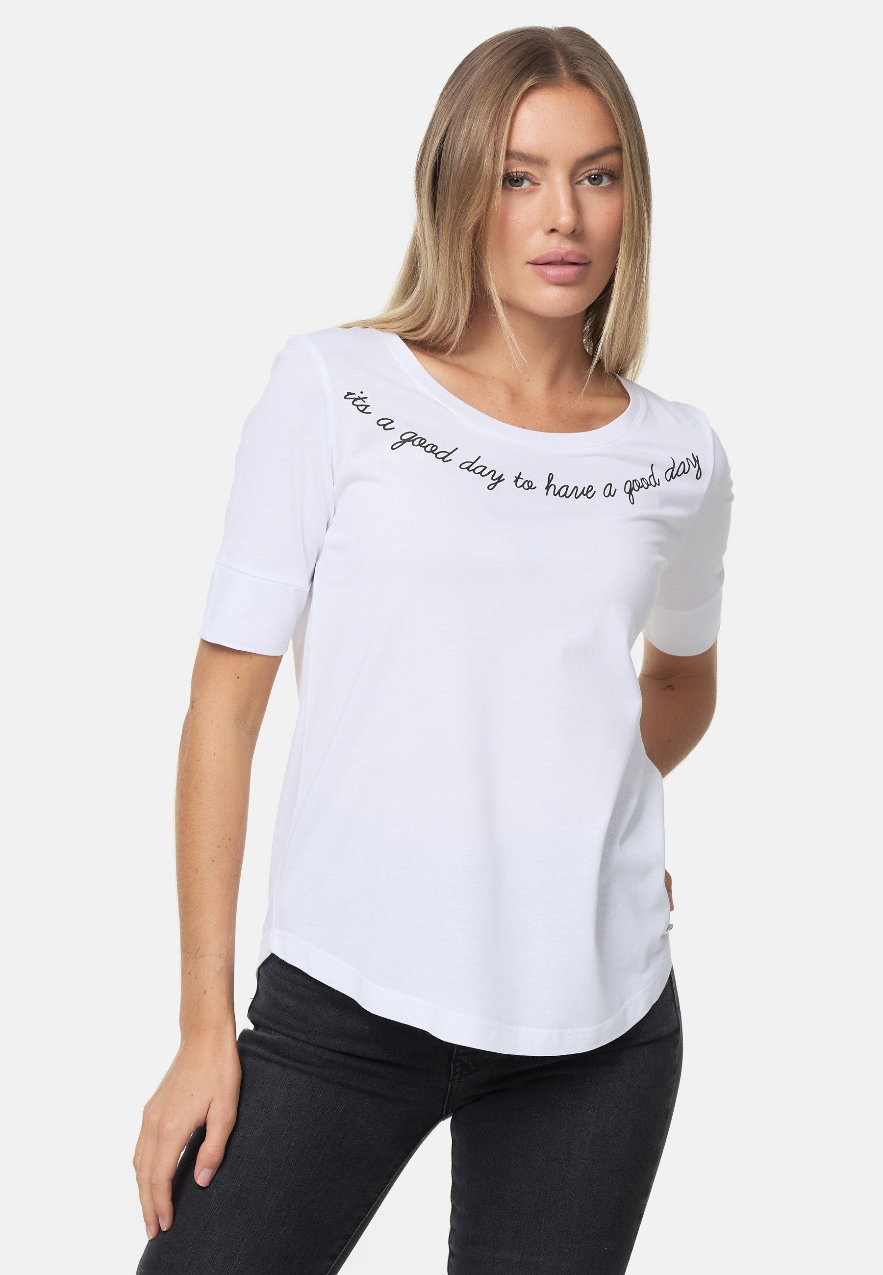 Decay T-Shirt Print weiß-schwarz mit stylischem