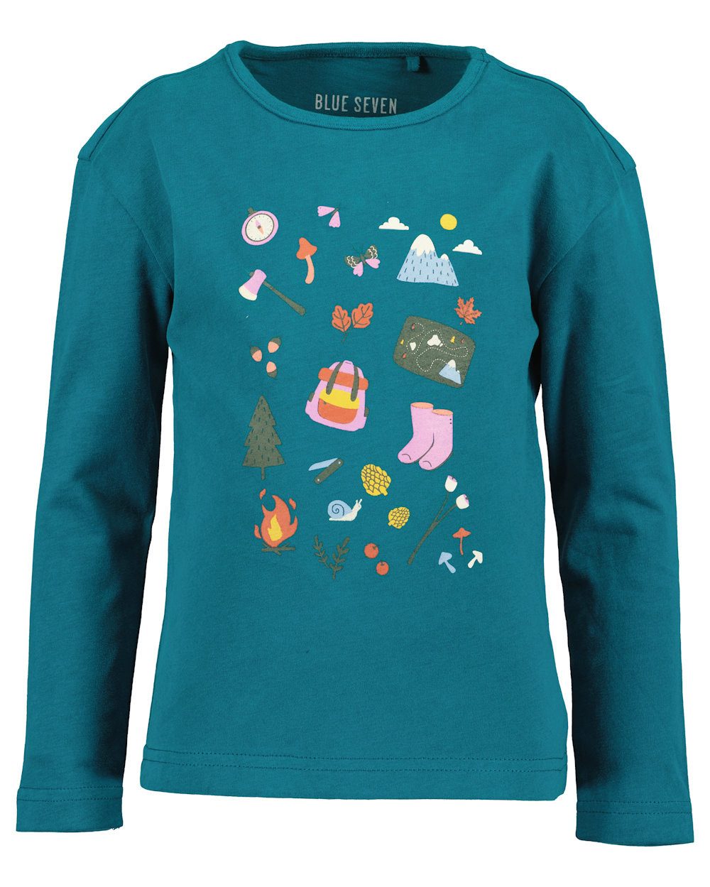 Langarmshirt Blue Seven Mädchen Langarmshirt Waldwandern petrol grün