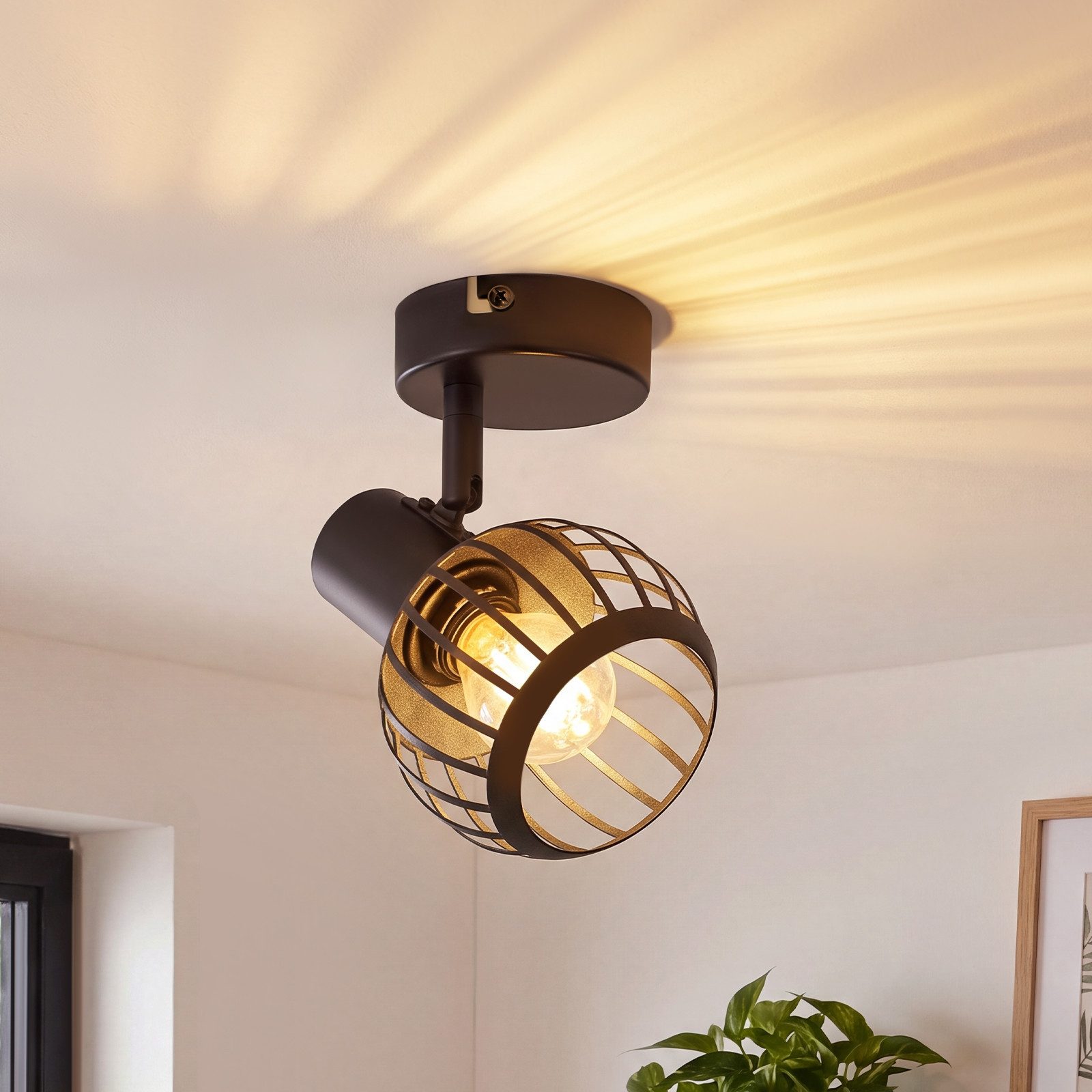 ZMH Deckenstrahler 350° drehbarer Deckenstrahler, ohne Leuchtmittel, Deckenstrahler mit einer Lampe – 350°-Drehung