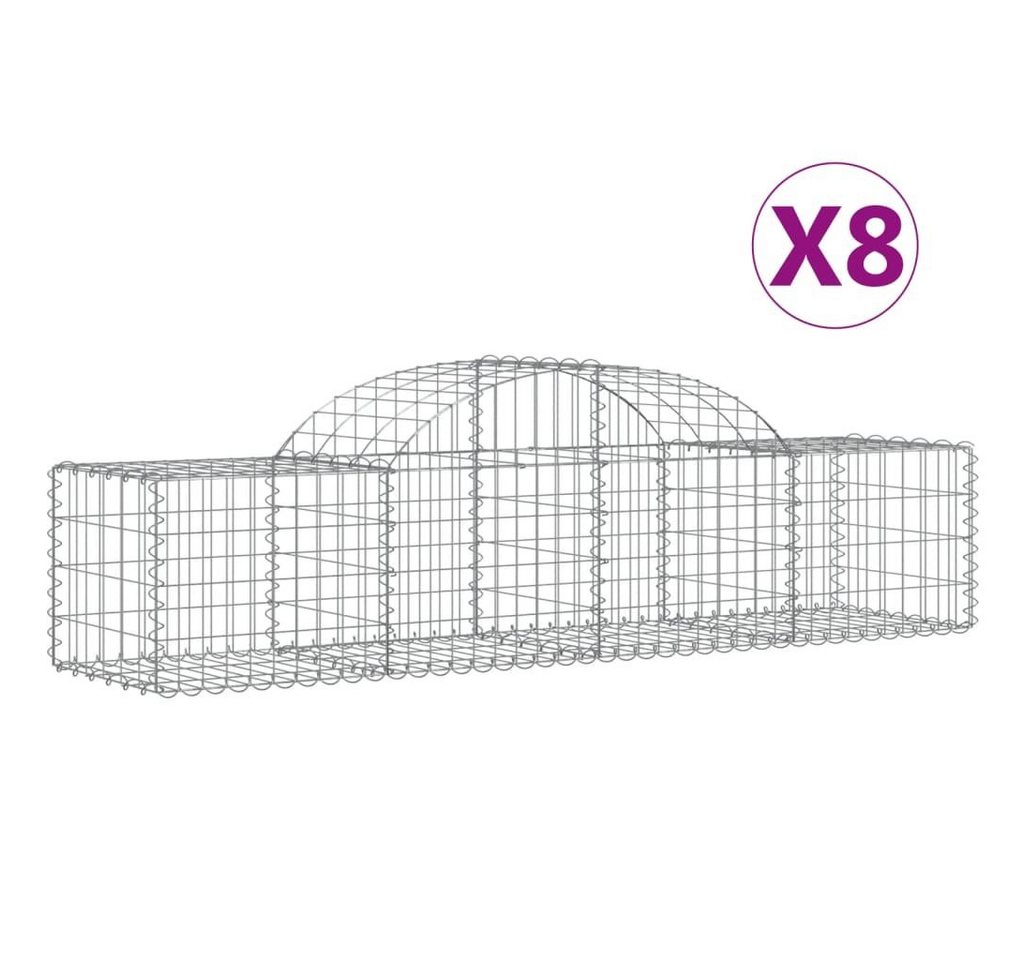 Thumbnail - vidaXL Blumentopf Gabionen mit Hochbogen 8 Stk. 200x50x40/60 cm Verzinktes Eisen (8 St)