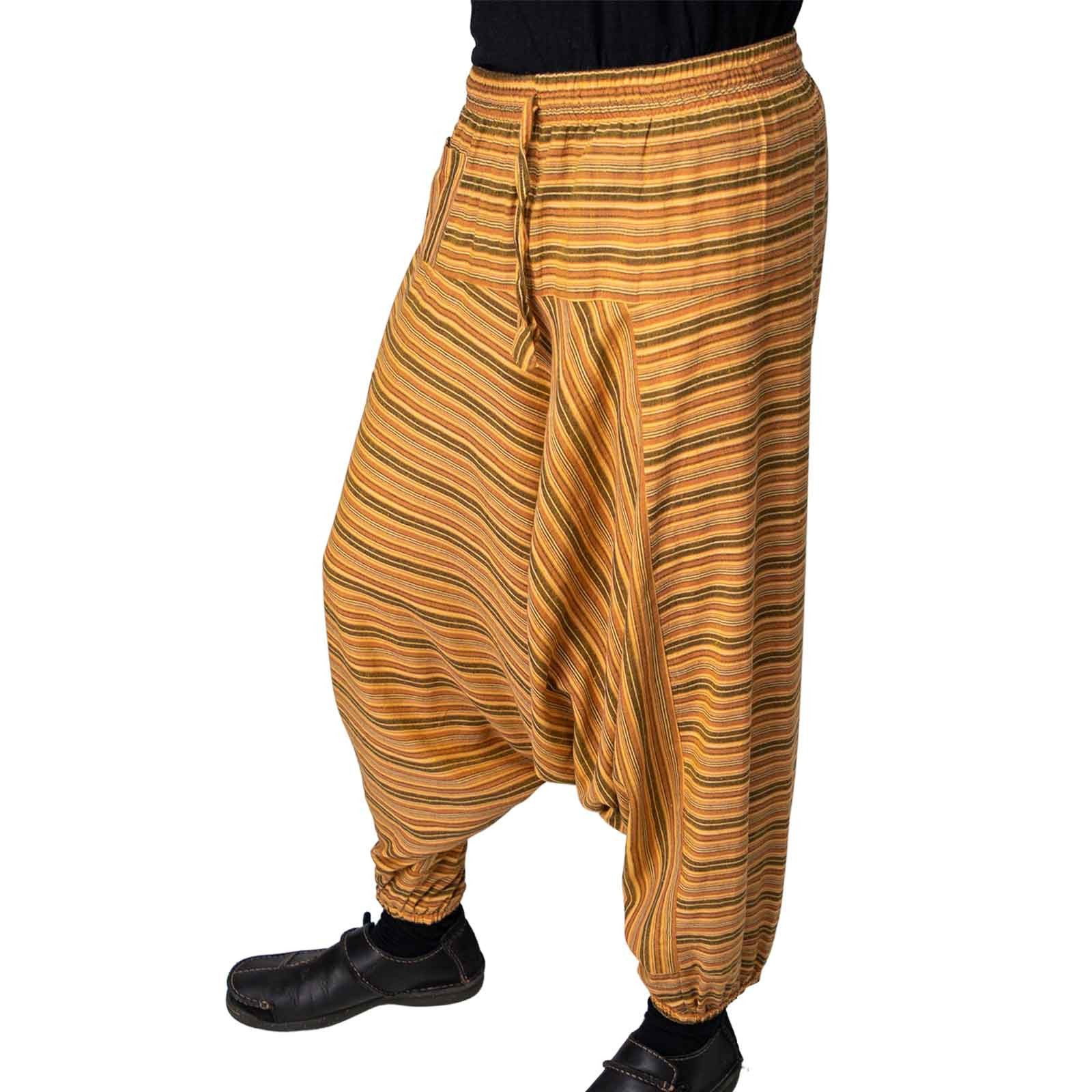 KUNST UND MAGIE Haremshose Bunt Unisex Aladin Haremshose Wellnesshose Wohlfühl Pluder Hose Yoga