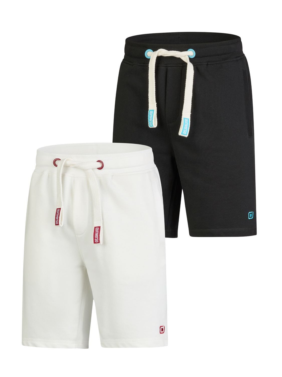 riverso Sweatshorts Herren Sportshorts RIVBrian 2er Pack Regular Fit (Vorteilspack) Bermudashort mit Kordelzug