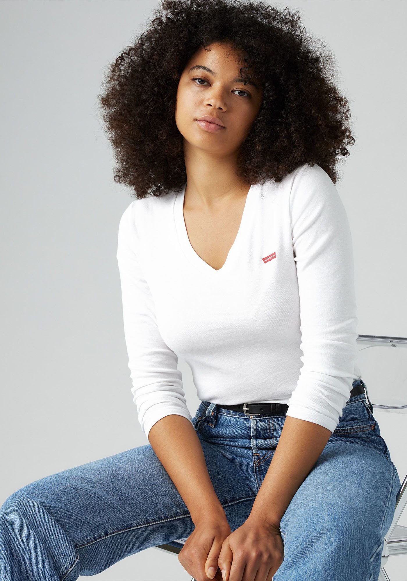 Levi's® Langarmshirt ESSENTIAL HM LS VNECK günstig online kaufen