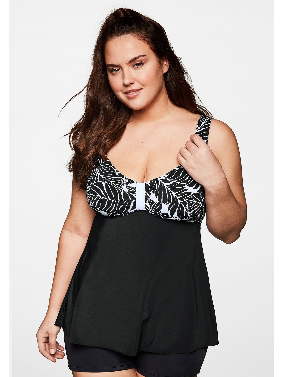 Sheego Tankini-Top Große Größen, mit V-Ausschnitt, figurumspielend