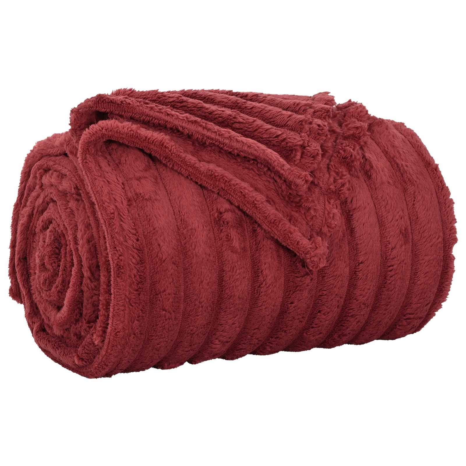 vidaXL Bettüberwurf Überwurfdecke Bordeauxrot 150 x 130 cm Fleece