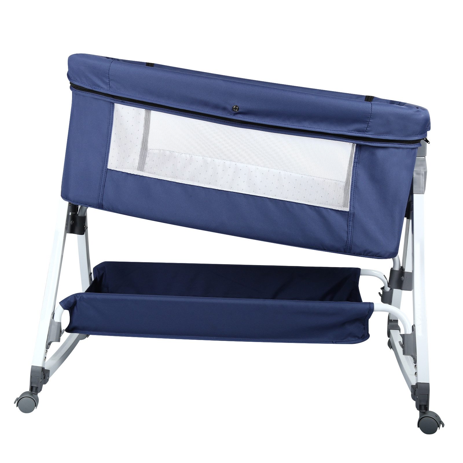 JEOBEST Beistellbett 3 in 1 Babybett, Schaukelmodus, mit atmungsaktivem Netz und Laken, mit Rollen Kinderbett, 6-Fach Höhenverstellung, Moskitonetz, Lagerung – Bild 5 von 5