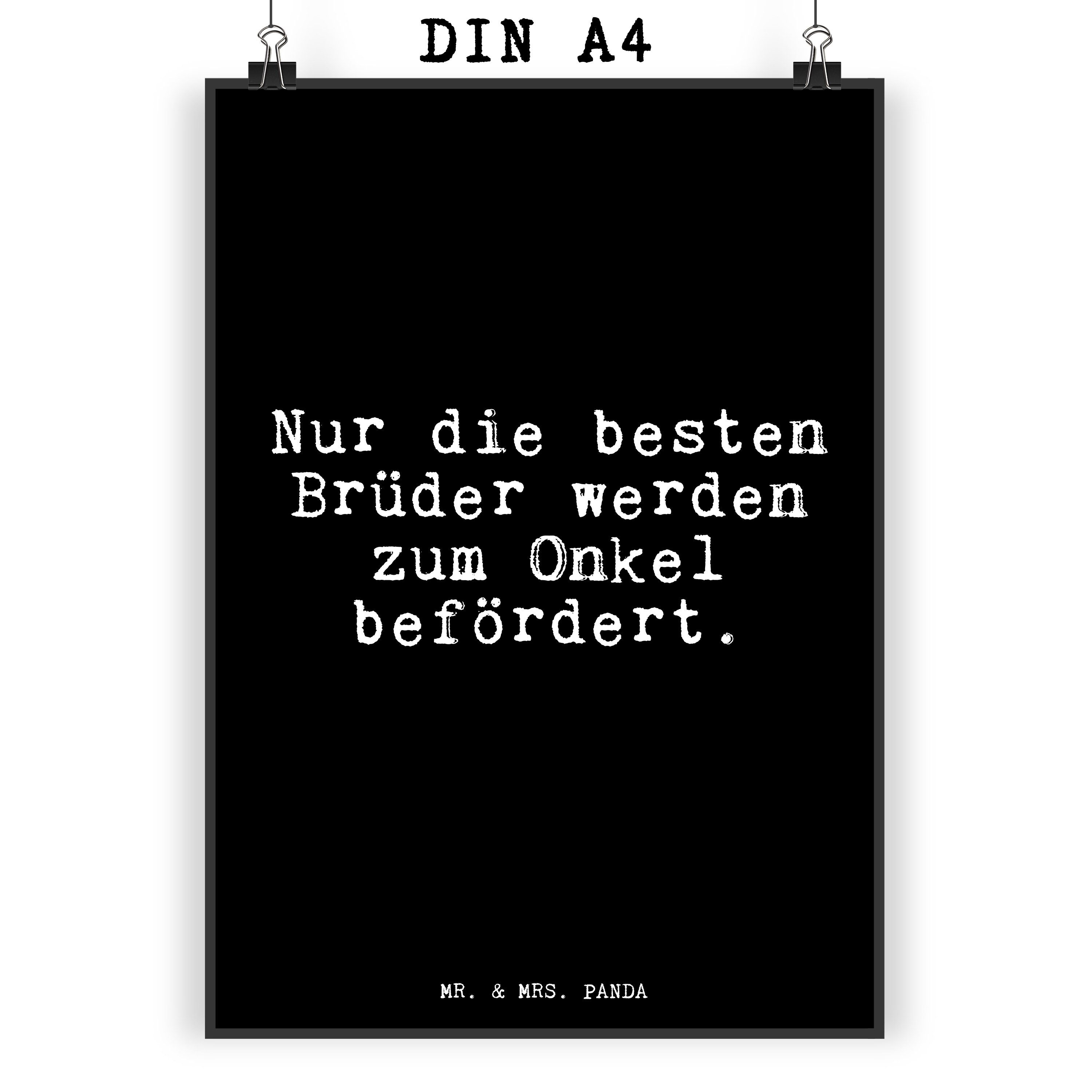Mr. & Mrs. Panda Poster »Nur die besten Brüder... Schwarz Geschenk
