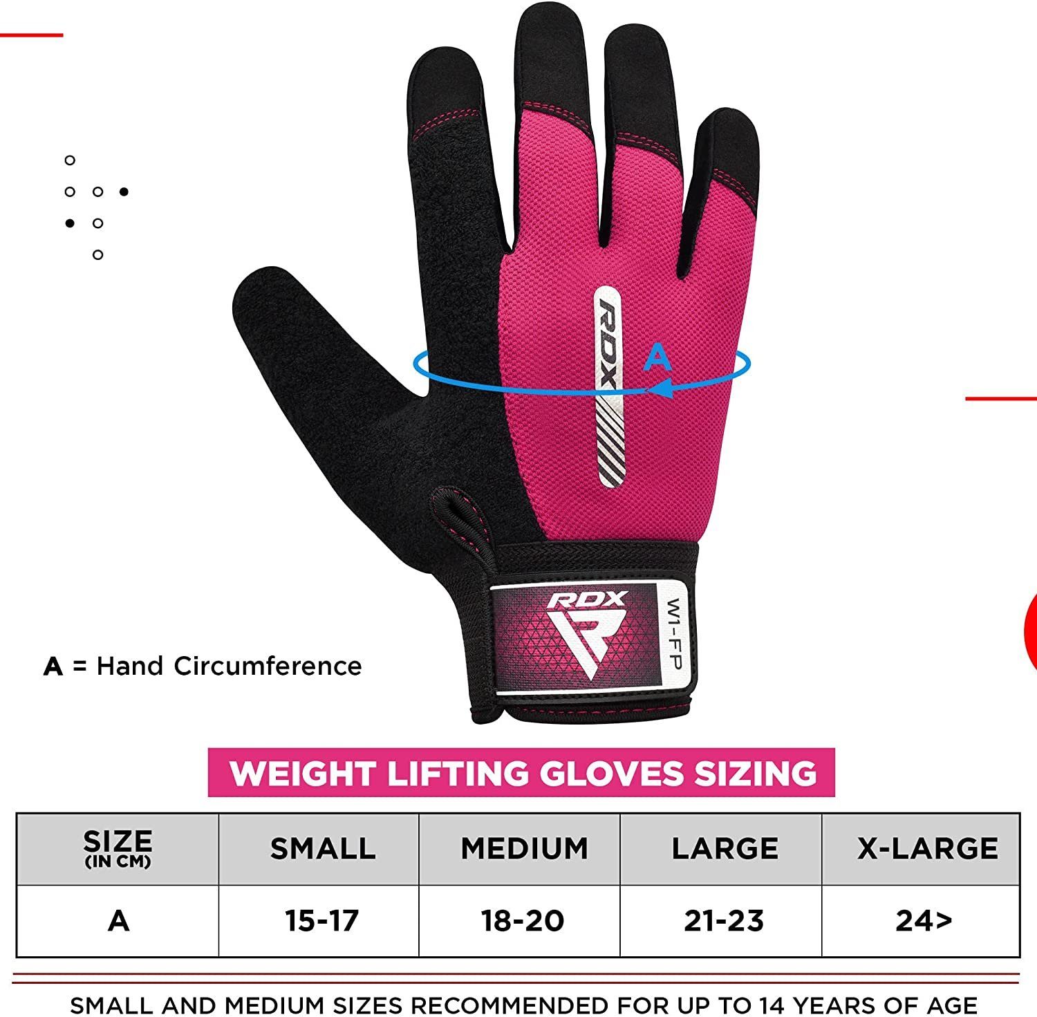 RDX Trainingshandschuhe RDX PINK Full Fitness Handschuhe Training Frauen Männer Gewichtheben Finger