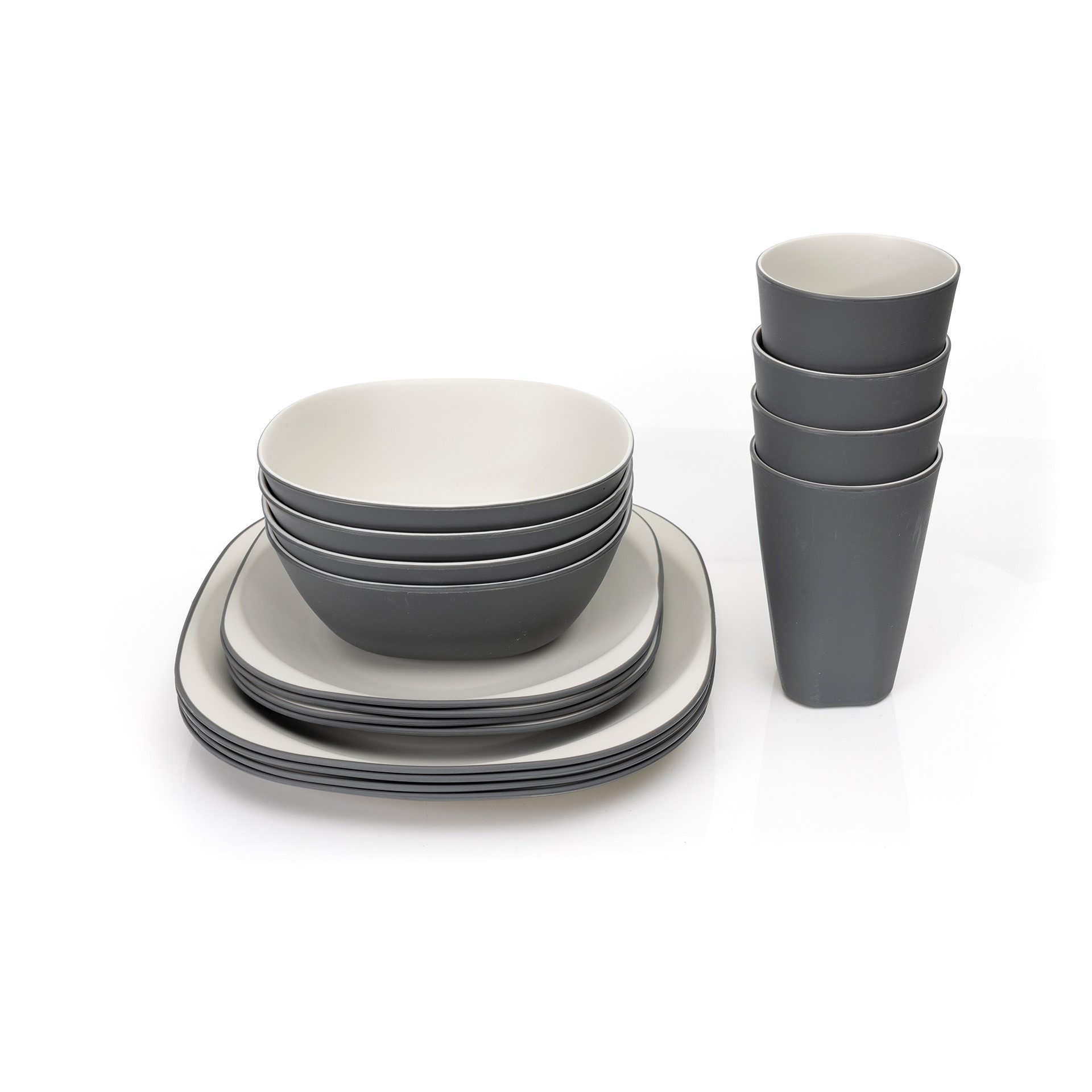 Platinet Geschirr-Set 16 Teilig Leichtes Besteckset für Wohnmobil Picknick Camping Zuhause (16-tlg)