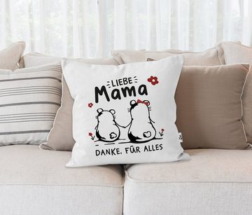 SpecialMe Dekokissen Kissen-Bezug Liebe Mama Danke für alles Geschenk Muttertag Geburtstag Bär Strichzeichnung SpecialMe®