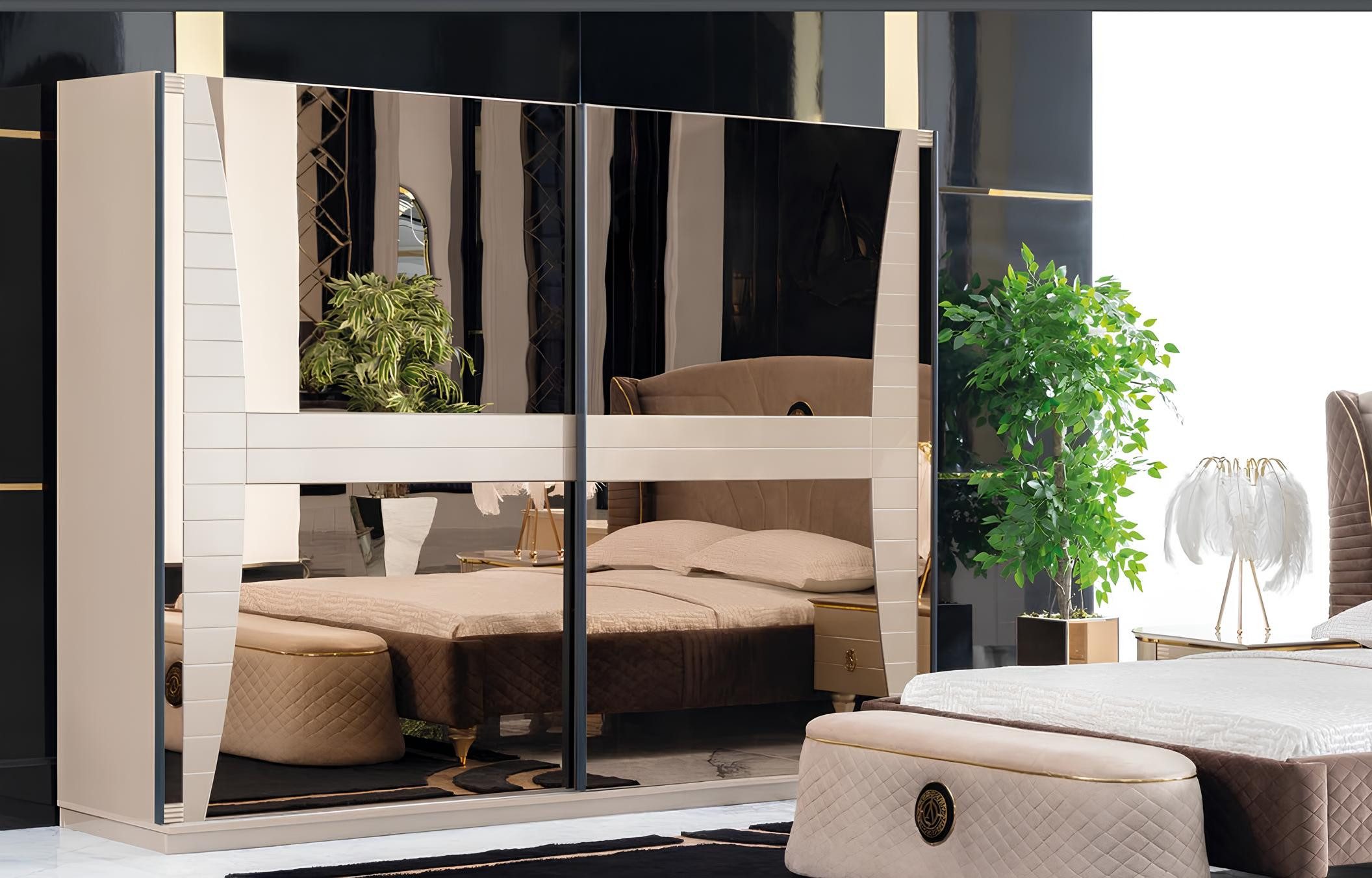 Kleiderschrank Beige Holz Kleiderschrank für das Schlafzimmer Möbelstück