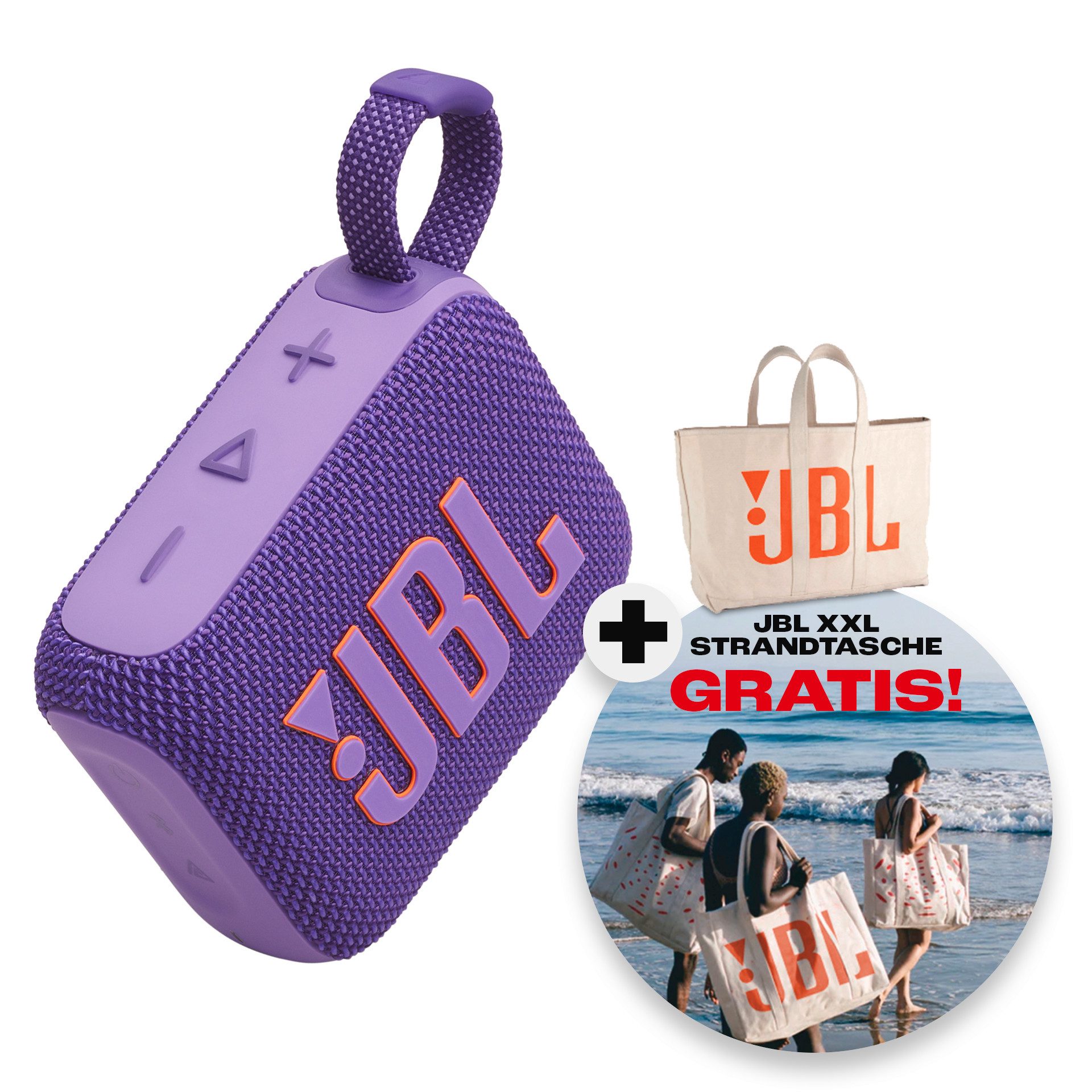 JBL Set: GO 4 + gratis-dazu: JBL XXL Strandtasche Bluetooth-Lautsprecher