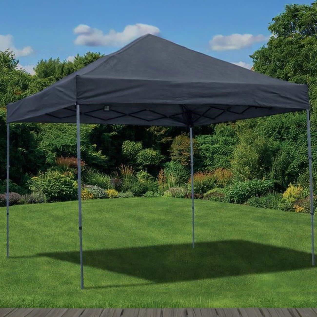 Westerholt Faltpavillon Faltpavillon 3x3m Schwarz, Stabiles Partyzelt, kompakt mit Tasche, Kompakter 3x3m Pop-Up Faltpavillon mit Transporttasche in Schwarz