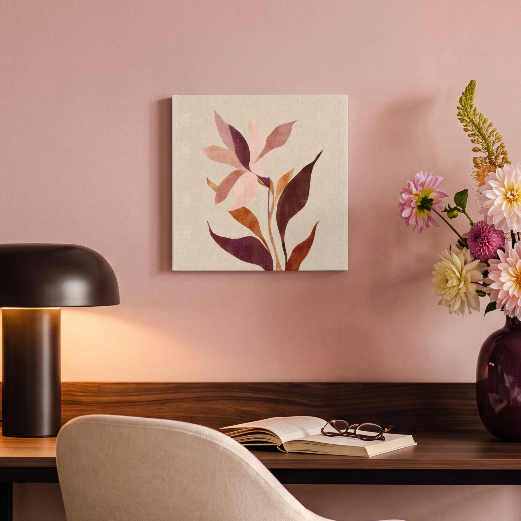 OneMillionCanvasses® Leinwandbild Blumen - Blütenblätter - Minimalistisch - Rosa, Fotodruck (1 St), Leinwand Bilder Klein, Wand Dekoration Aesthetic 30x20 cm – Bild 4 von 5