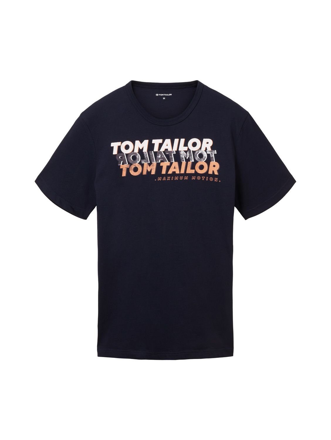 WORDING LOGO Sky Captain T-Shirt (1-tlg) aus Baumwolle 10668 Blue TAILOR TOM