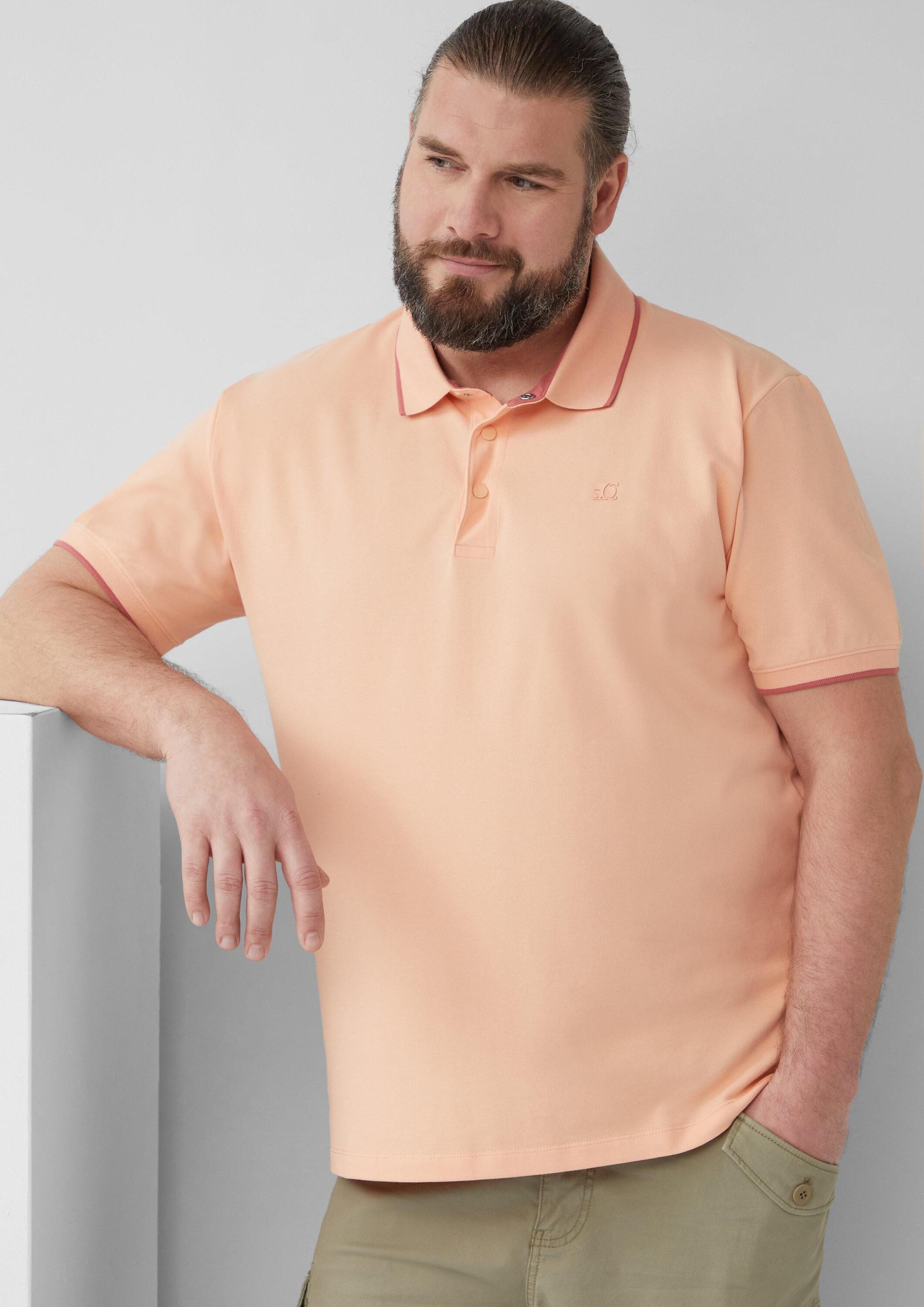 s.Oliver Kurzarmshirt Polo-Shirt Sportives Piqué-Poloshirt mit Kontrast-Det günstig online kaufen