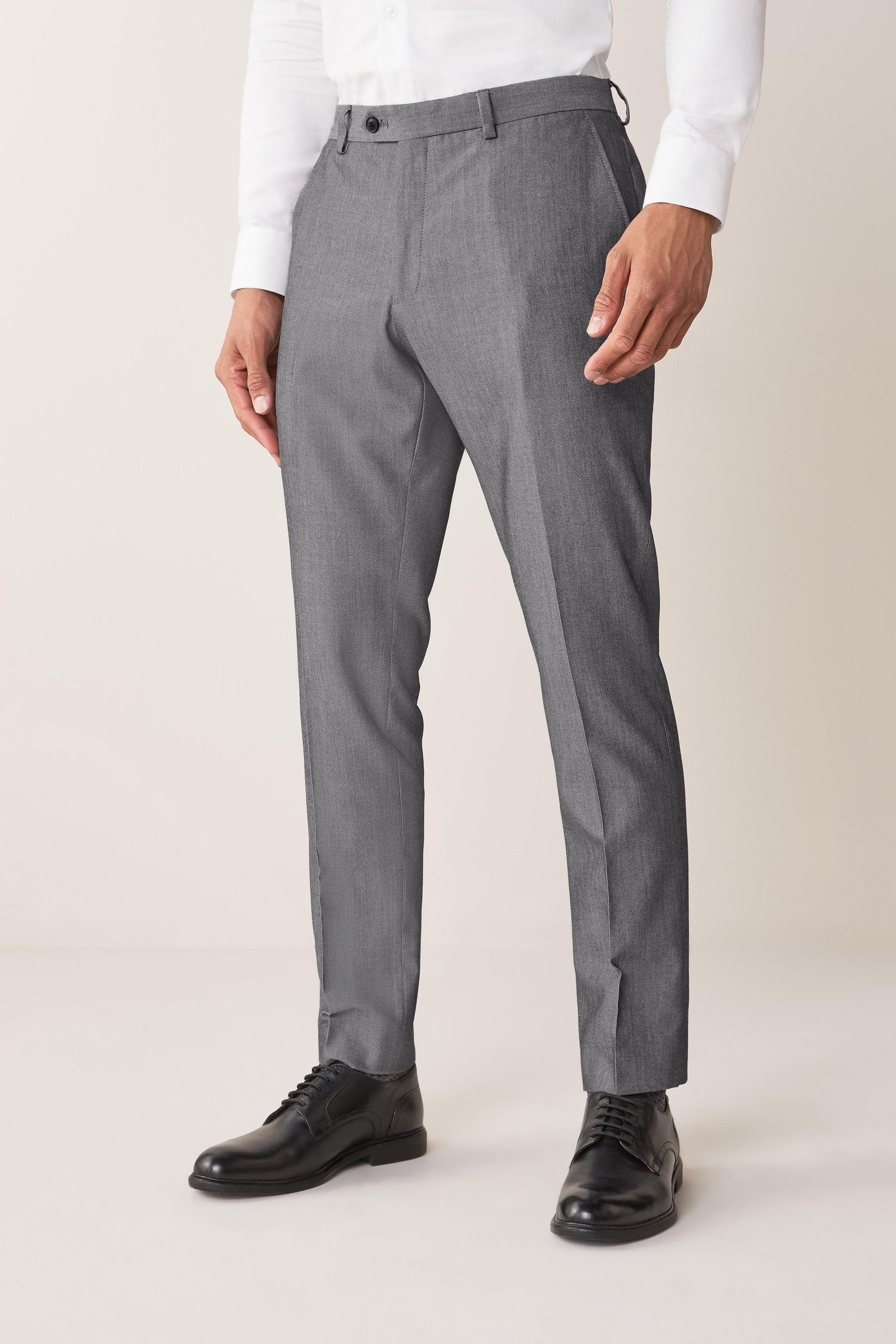 Next Anzughose Anzug: Slim Fit Hose (1-tlg) Light Grey