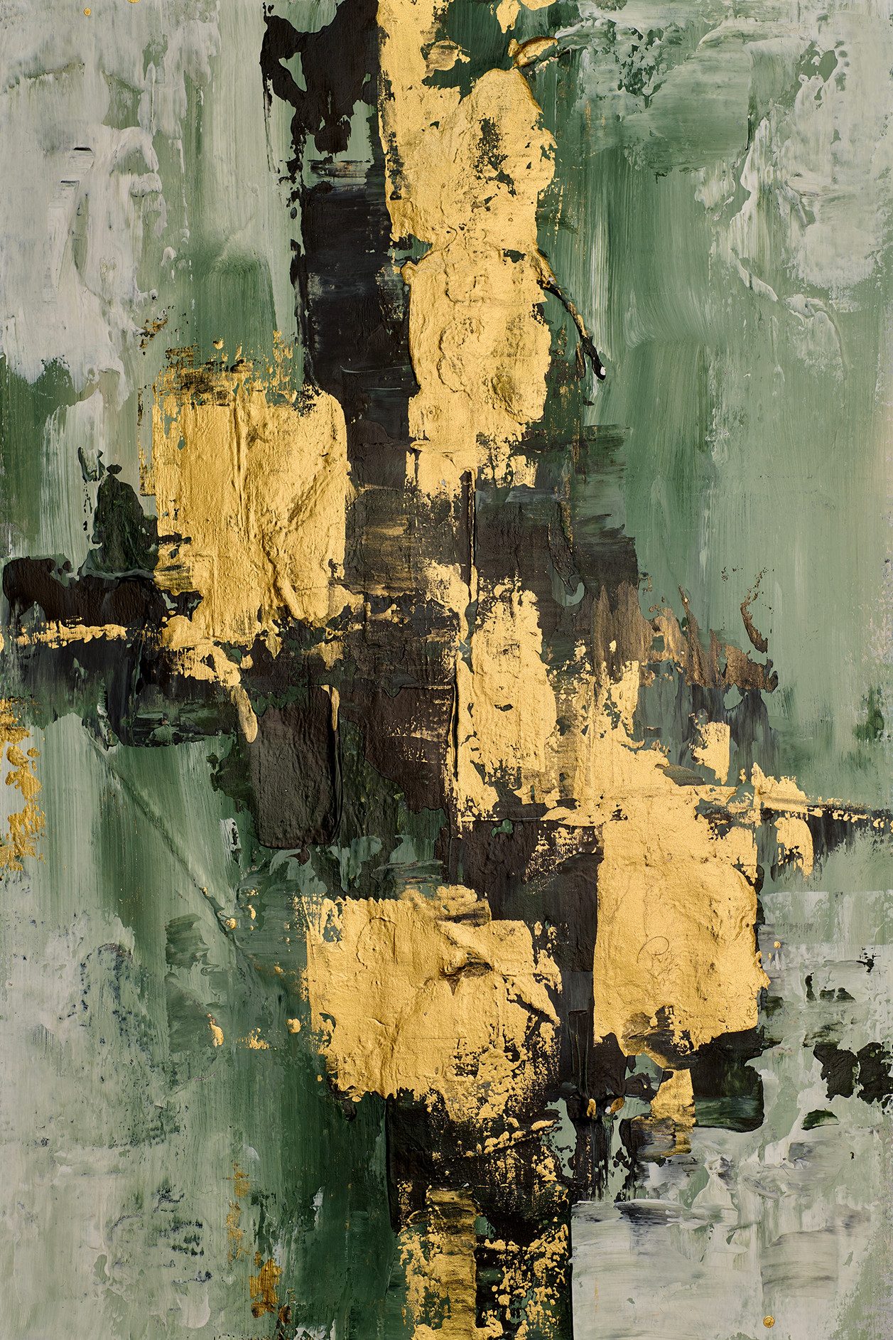queence Acrylglasbild Wandbild, Goldbild, Bild Abstrakte Kunst mit Blattgold veredelt, Abstrakte, Fantasy, Kunst, Handveredelt mit Blattgold für eine edle und zeitlose Optik.