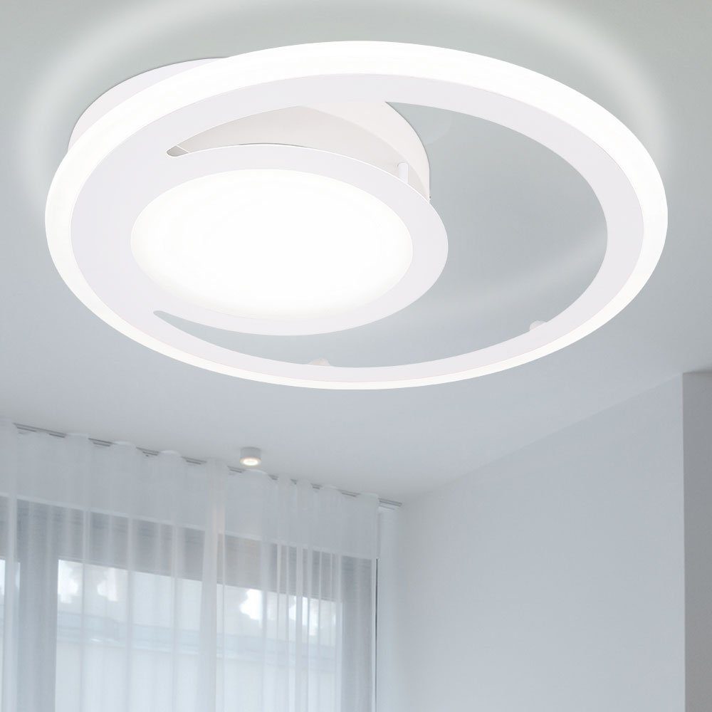 Globo LED Deckenleuchte, LED-Leuchtmittel fest verbaut, Warmweiß, LED Decken Leuchte Wohn Zimmer Ring Beleuchtung Dielen Lampe