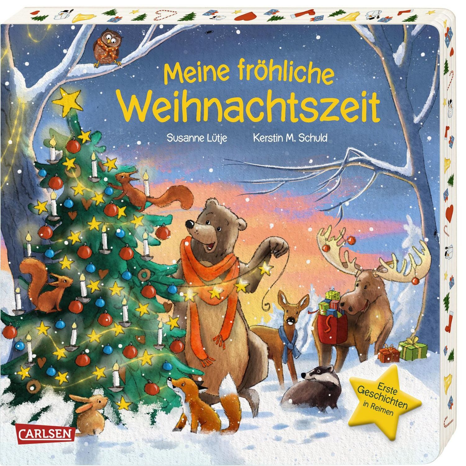 Meine fröhliche Weihnachtszeit / Susanne Lütje, Mit Reimen und wunderschönem kindgerechten Farbschnitt: rundum bunt!