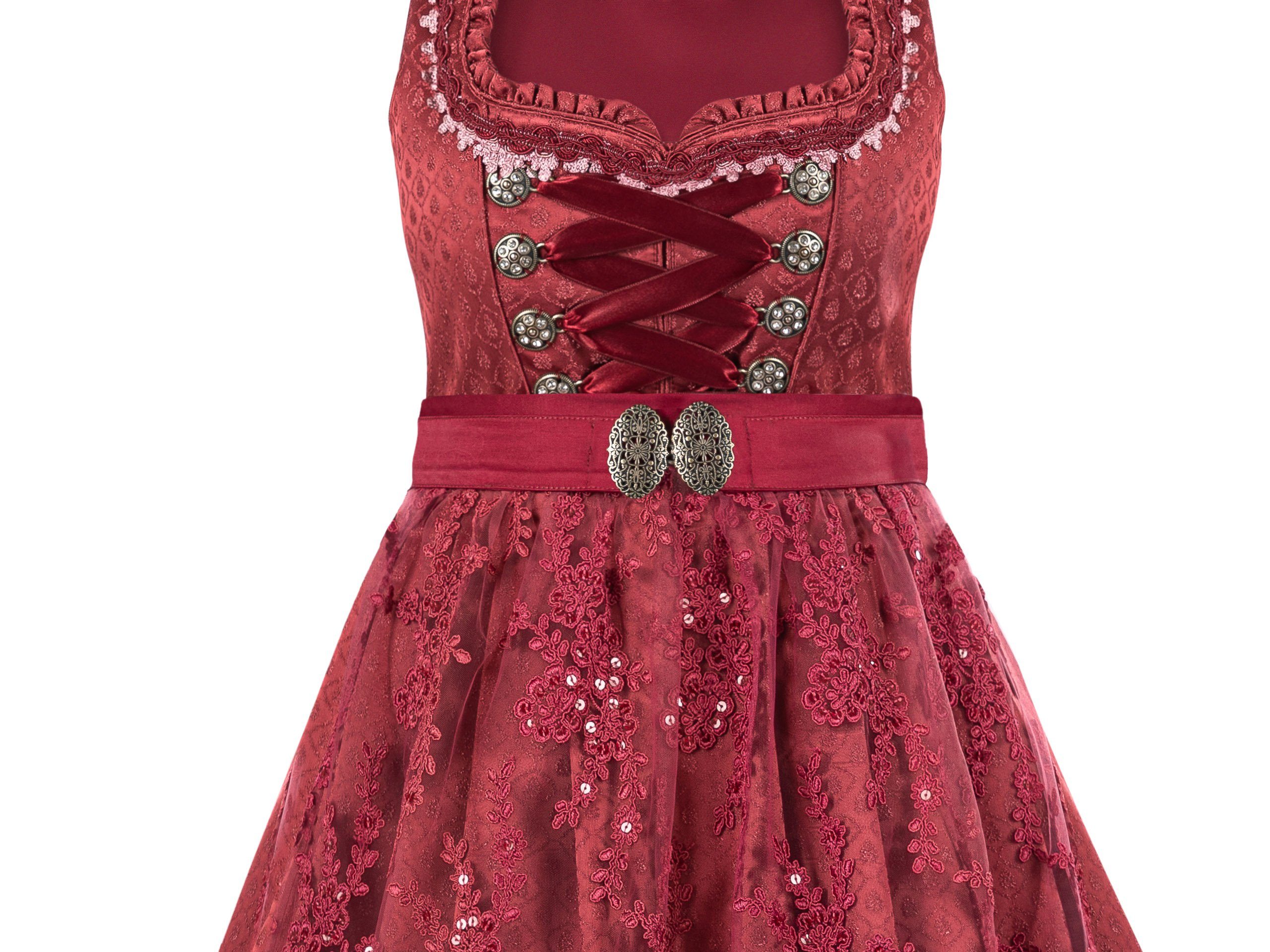 Trachten24.de Dirndl Midi Dirndl Minni beere (2-tlg) Rockteil 60cm günstig online kaufen