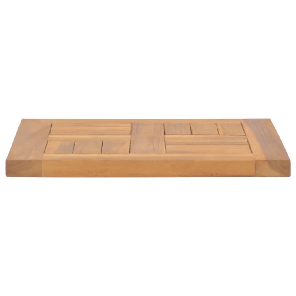 vidaXL Tischplatte St) (1 Teak Tischplatte Massivholz Quadratisch cm 40x40x2,5