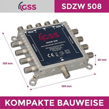 GSS SAT-Multischalter SDZW 508 Multischalter ohne Netzteil, 0 Watt im Standby - 8 Teilnehmer 1 Satellit