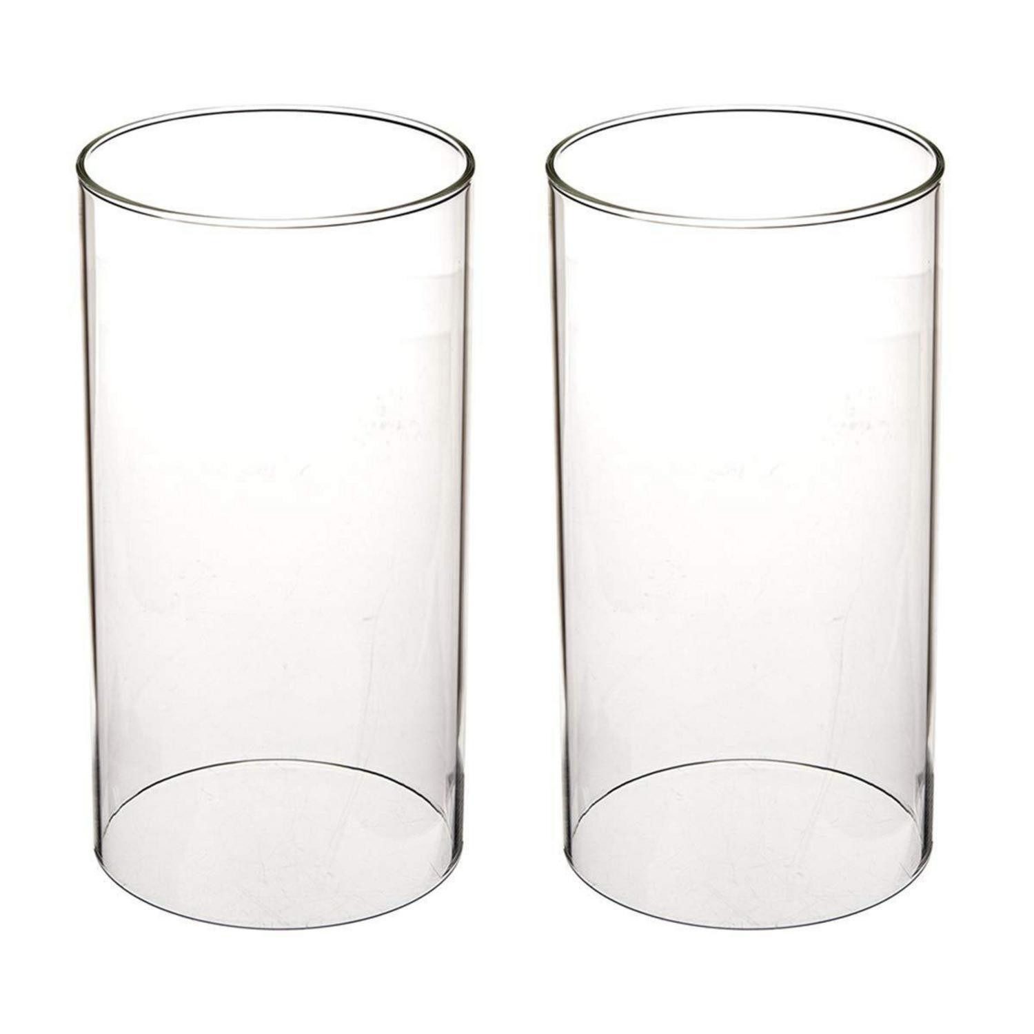 LuxusKollektion Windlicht Glas Kerzenhalter Zylinder 7.5x20.3cm Set 2 (2 St)