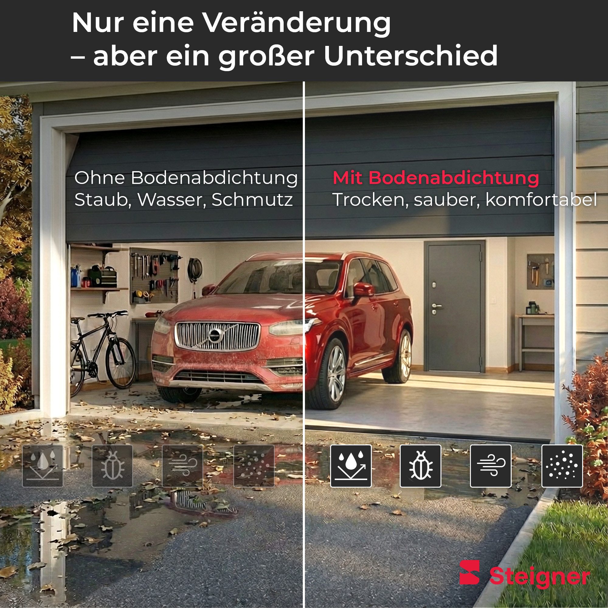 STEIGNER Dichtungsband Garagentor Bodenabdichtung 1m aus EPDM 112mm x 21mm SGD02, Schwellendichtungsset mit 1x Montagekleber, Türdichtung – Bild 5 von 5
