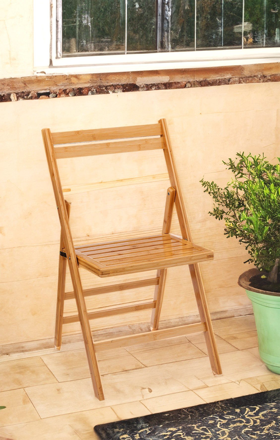 Spetebo Klappstuhl Bambus Klappstuhl FSC - aus Stuhl 40 78 x Küchen Holz natur cm, klappbar