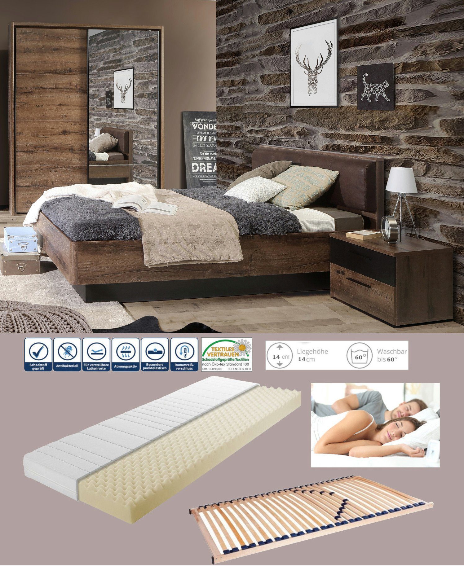 möbel-direkt.de Jugendzimmer-Set Jacky, (Kompett Set, 5-tlg., in verschiede günstig online kaufen