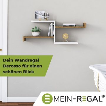 Mein-Regal Wandregal, Schweberegal DEROSSO Natur/Weiß ca. 105x22x40 cm Bücherregal