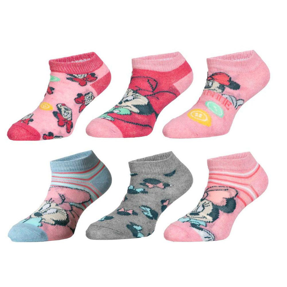 Kurzsocken Disney Minnie Maus 6-er Pack Kinder Mädchen kurze Socken