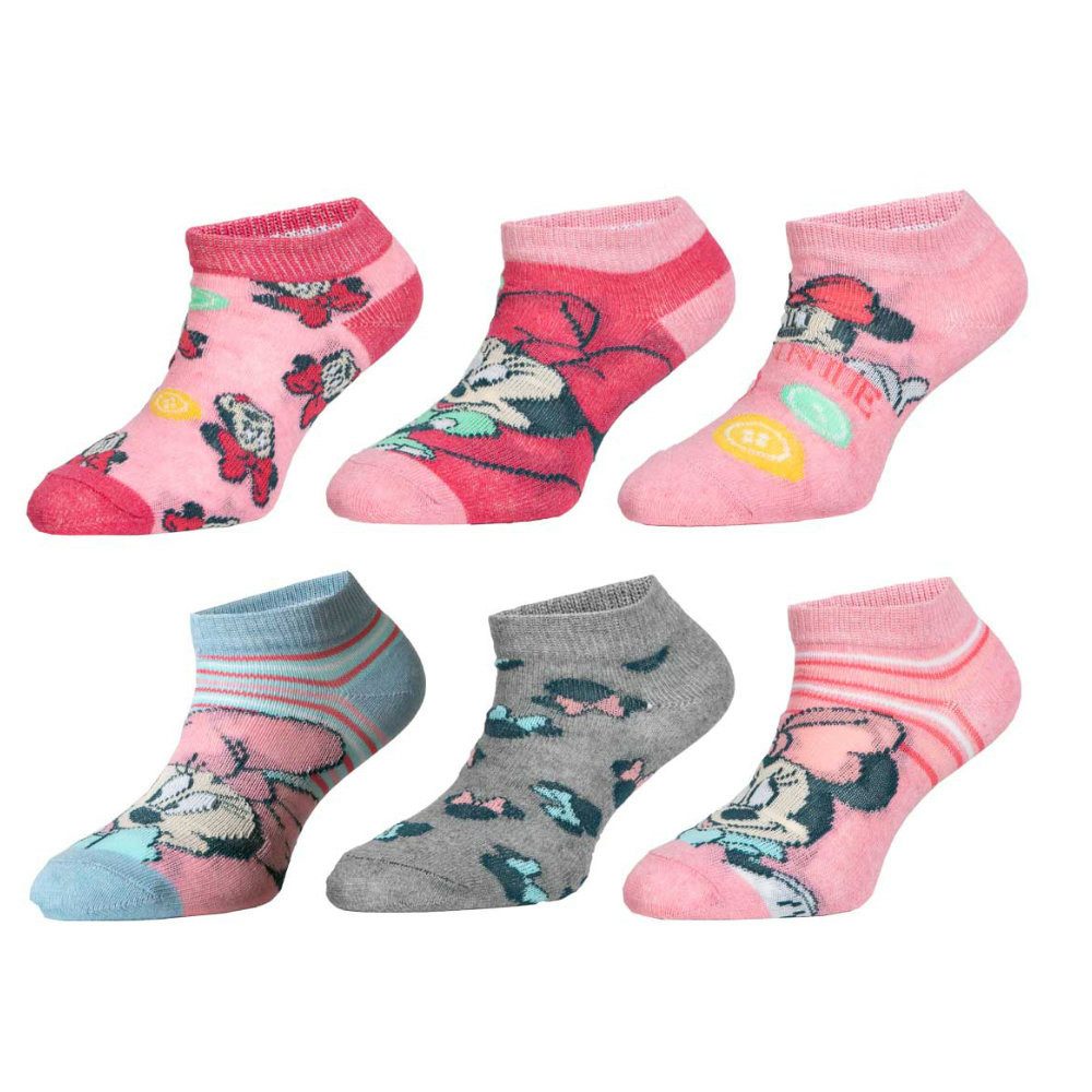 Disney Kurzsocken Disney Minnie Maus 6-er Pack Kinder Mädchen kurze Socken (6er-Pack) Gr. 23 bis 34