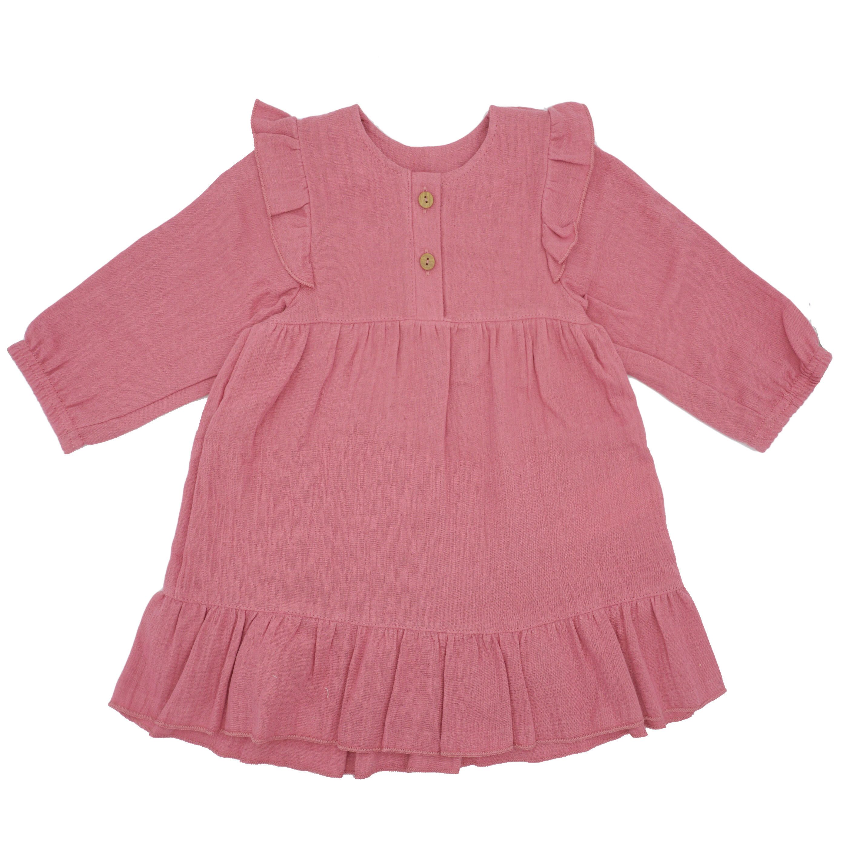 MAXIMO Sommerkleid GOTS BABY GIRL-Kleid, Langarm Rüschen, Musselin (1-tlg)