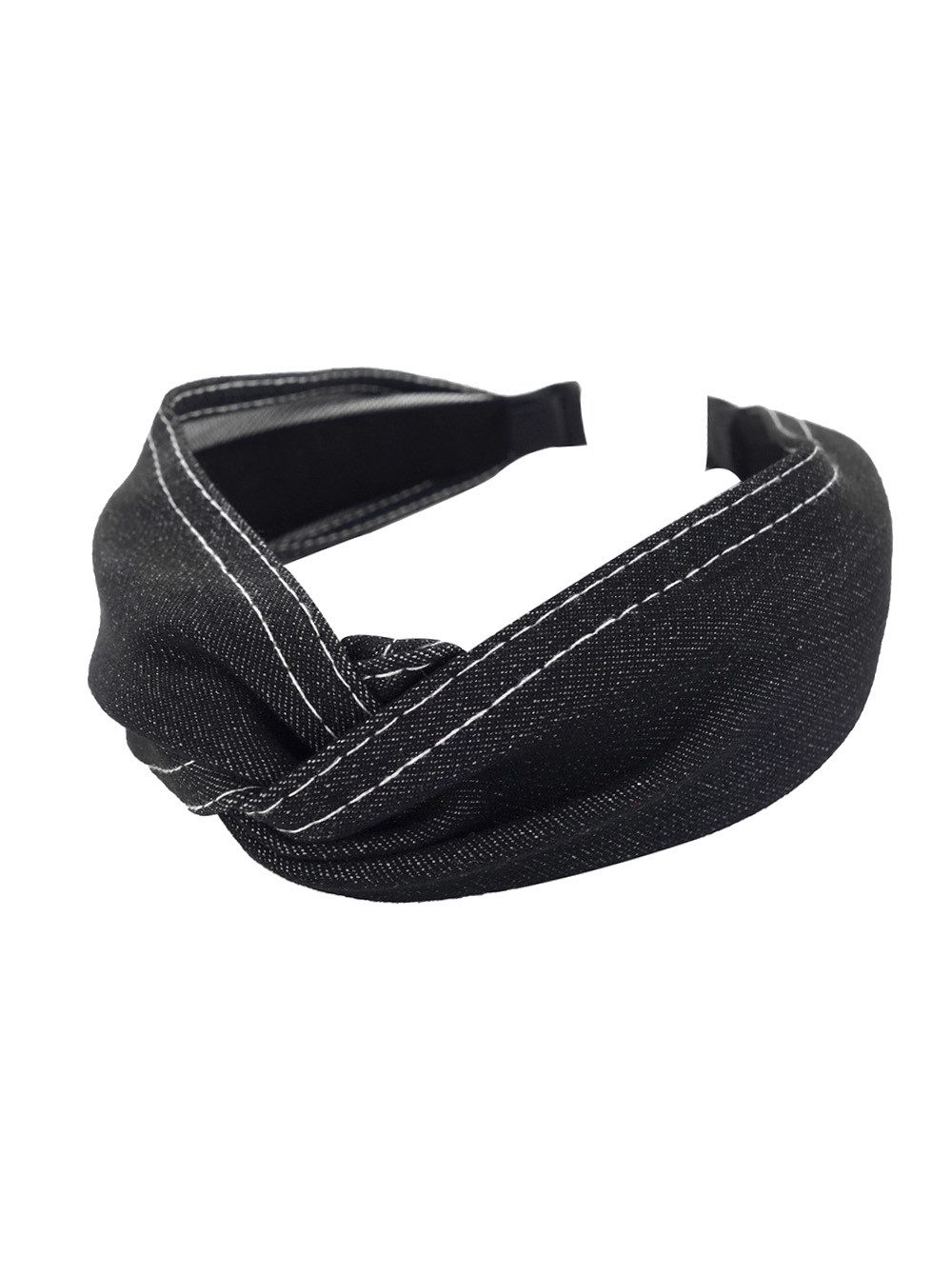 axy Haarreif Haarreif mit raffinierten Knoten und Jeans Stoff, Vintage Klassik-Look Damen Haareifen Haarband