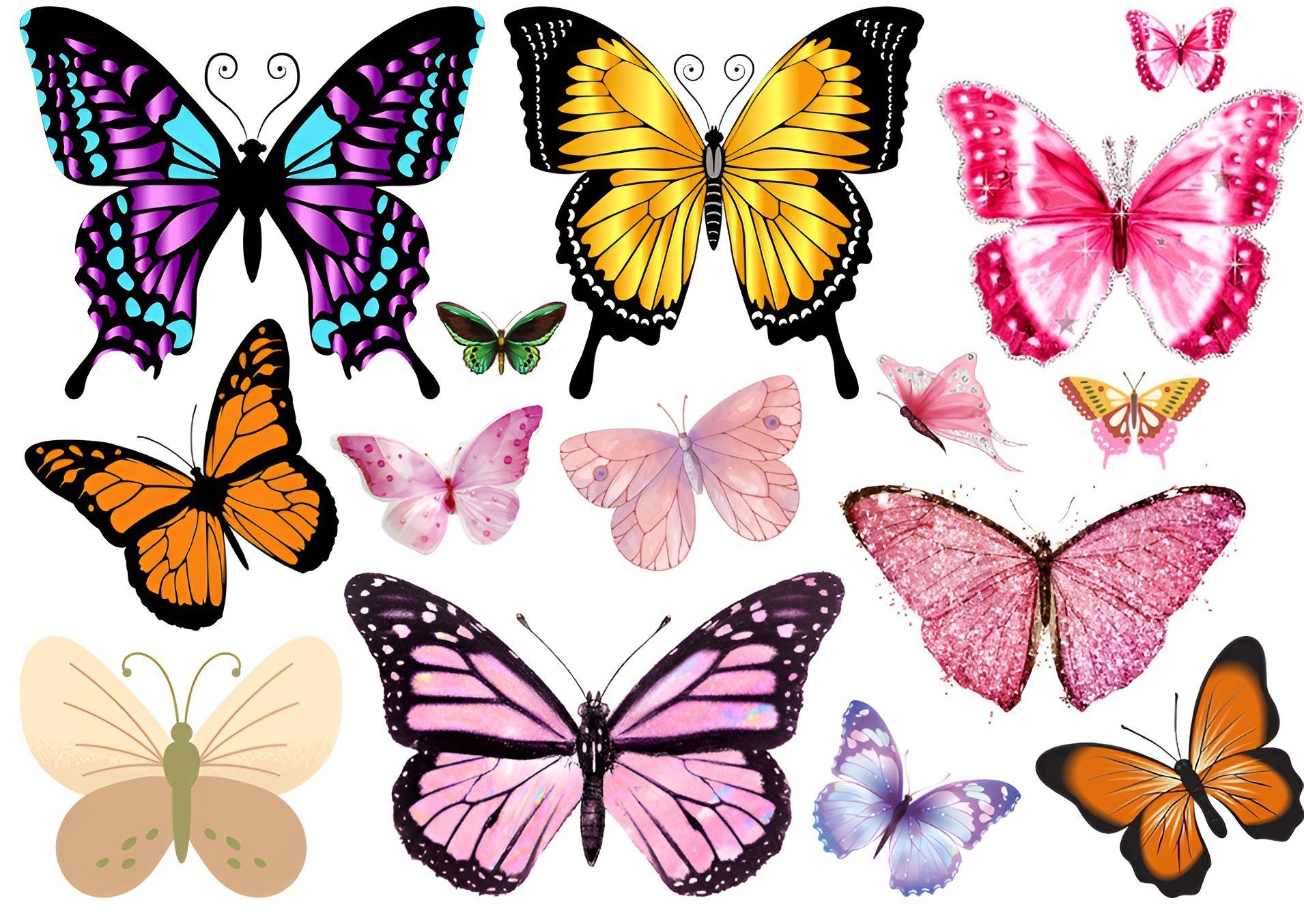 Festivalartikel Kindertattoo Schmetterling Butterfly Kindertattoos Abwaschbar Geburtstag Tattoo