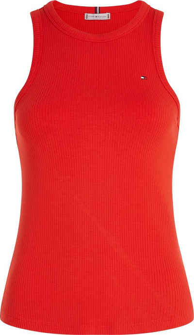 Tommy Hilfiger Curve Tanktop CRV SLIM 5X2 RIB TANK TOP NS PLUS SIZE CURVE,mit Logostickerei